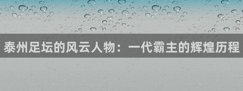 泰州足坛的风云人物：一代霸主的辉煌历程